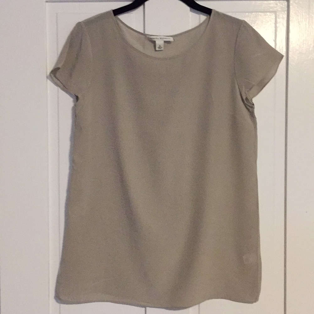 Beautiful Grey silk blouse w/ button detail